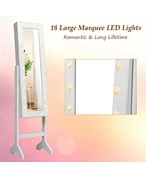 Gouun Mirrored Jewelry Cabinet Armoire Organizer w/ Led lights