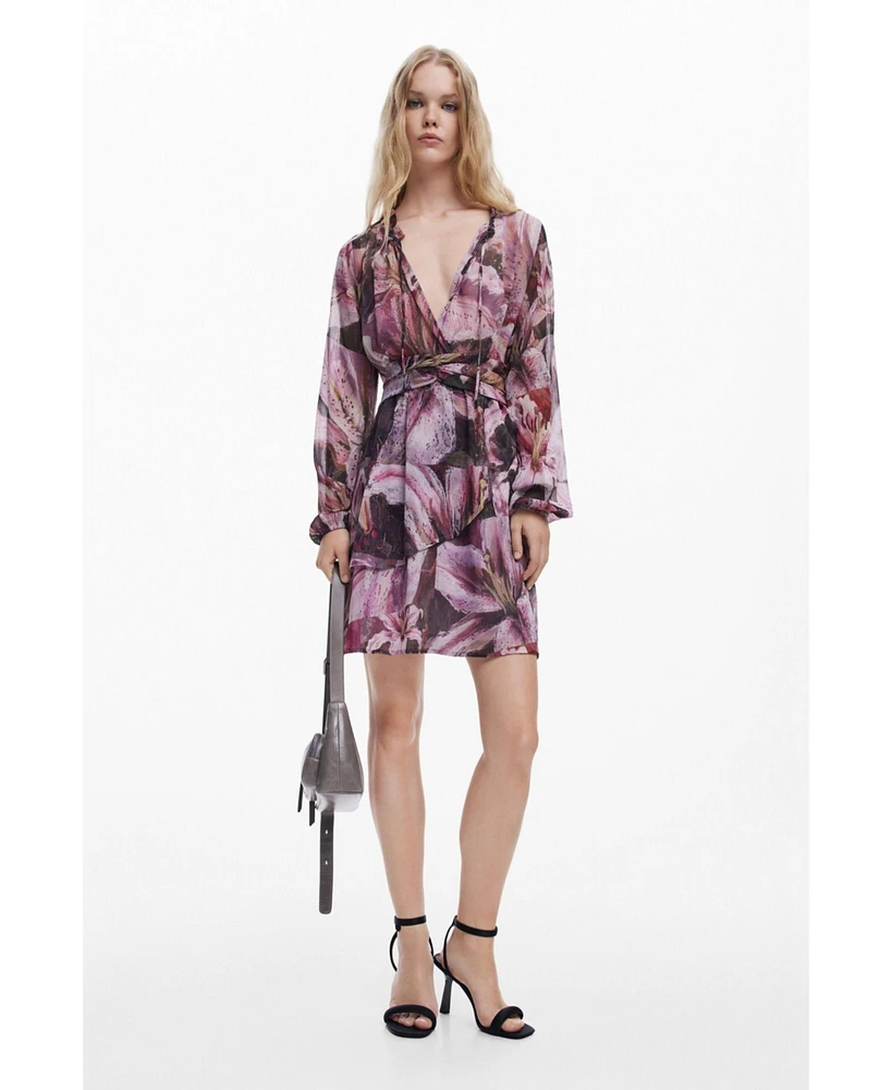 Desigual Women's Flowy orchid dress