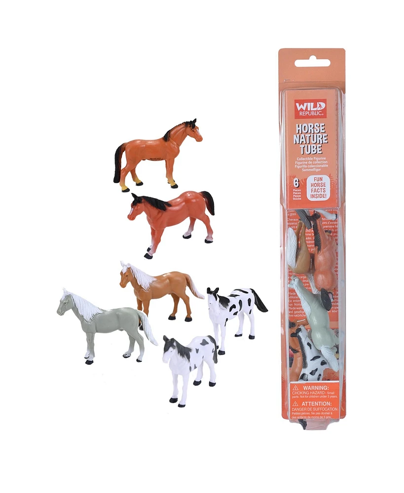 Wild Republic Nature Tube Horse Figurines, 6 Pieces