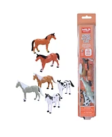 Wild Republic Nature Tube Horse Figurines, 6 Pieces