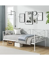 Gouun Metal Daybed Twin Bed Frame Stable Steel Slats Sofa Bed