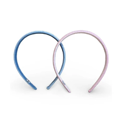 Classic Thin Padded Headband Set - Pink + Blue