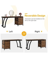 Tribesigns Vanity Desk with 3 Drawers, 59-Inch Chic Makeup for Women, Black Friday Deals