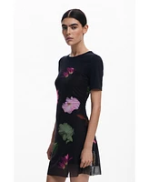 Desigual Women's Short dress with combined flowers