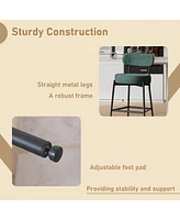 Dyhome Bar Stools Set of 2, 27 Inches Counter Height Kitchen with Back, Modern Metal Tall for Island