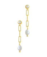 Sterling Forever Fayelynn Mother of Pearl Chain Drop Earrings