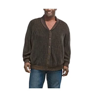 KingSize Men's Big & Tall Shaker Knit Shawl-Collar Cardigan Sweater