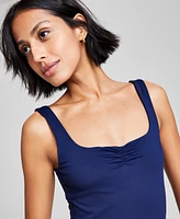 And Now This Women's Ruched Square-Neck Tank Bodysuit, Exclusively at Macy's