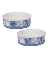 Bone Dry Marble Pet Bowl Set/2