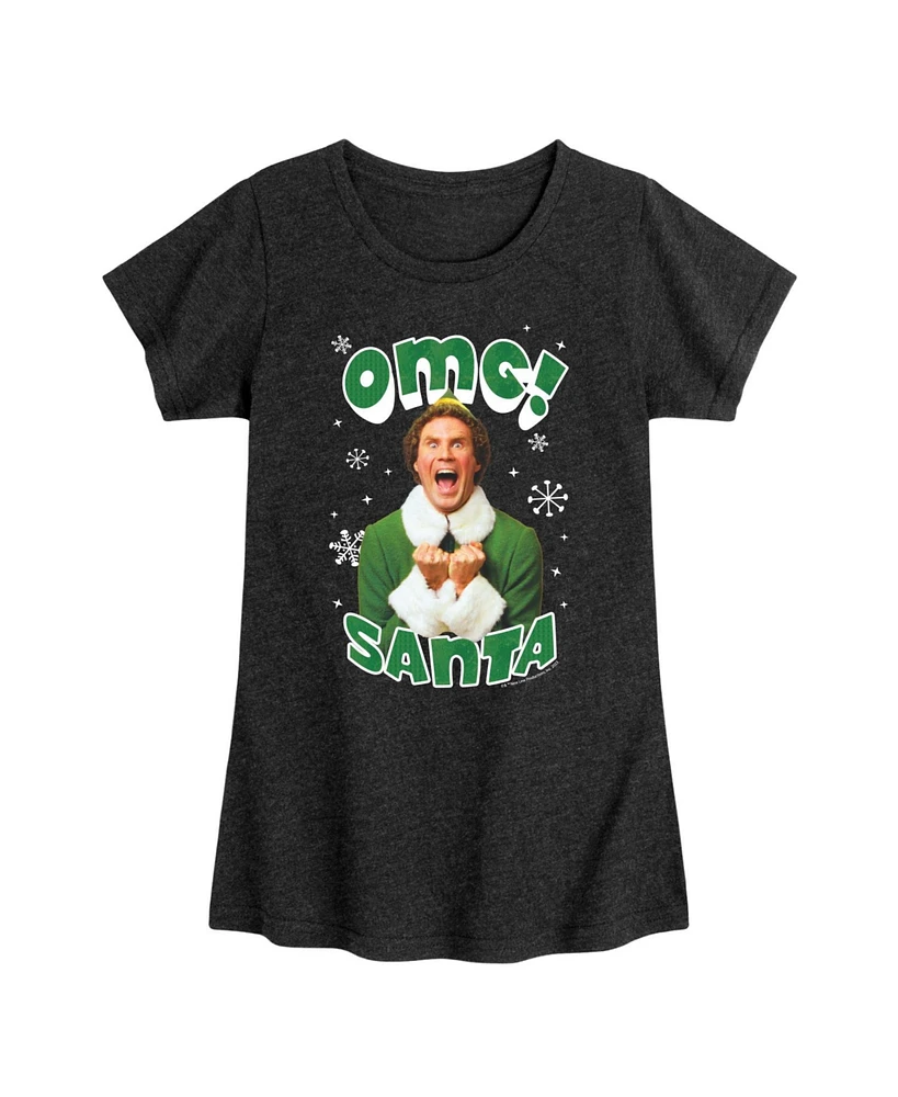 Elf Big Girls Omg Santa Graphic Short Sleeve Tee