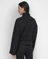 Dkny Women's Quilted Zip-Front Stand-Collar Jacket