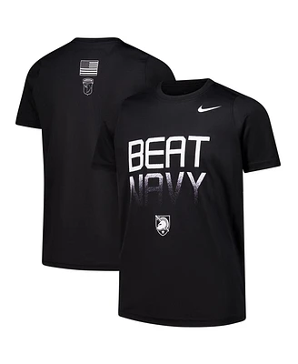 Nike Big Boys and Girls Black Army Knights 2024 Rivalry Collection Beat Navy Legend Performance T-Shirt