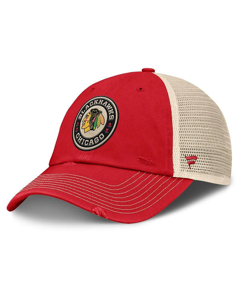 Fanatics Men's Red/Cream Chicago Blackhawks 2025 Nhl Winter Classic Trucker Adjustable Hat