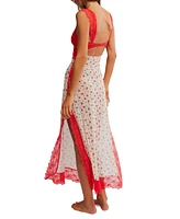 Free People Women's Suddenly Fine Floral Mesh & Lace Nightgown