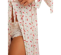 Free People Women's First Blush Printed 3/4-Sleeve Robe