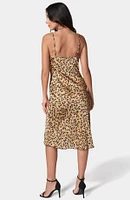 Bebe Women's Print Satin Slip Dress - Small, Brown