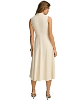 Donna Karan New York Women's Cowlneck Sleeveless Midi Dress