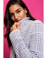Olsen Women's Plaid Caban Sweater Jacket