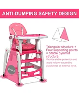 Gouun 3-in-1 Baby High Chair with Lockable Universal Wheels