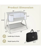 Gouun Portable Bedside Bassinet with 7 Adjustable Heights