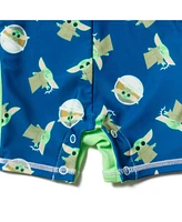 Star Wars Toddler Boys Yoda Half Zip Up One Piece Bathing Suit