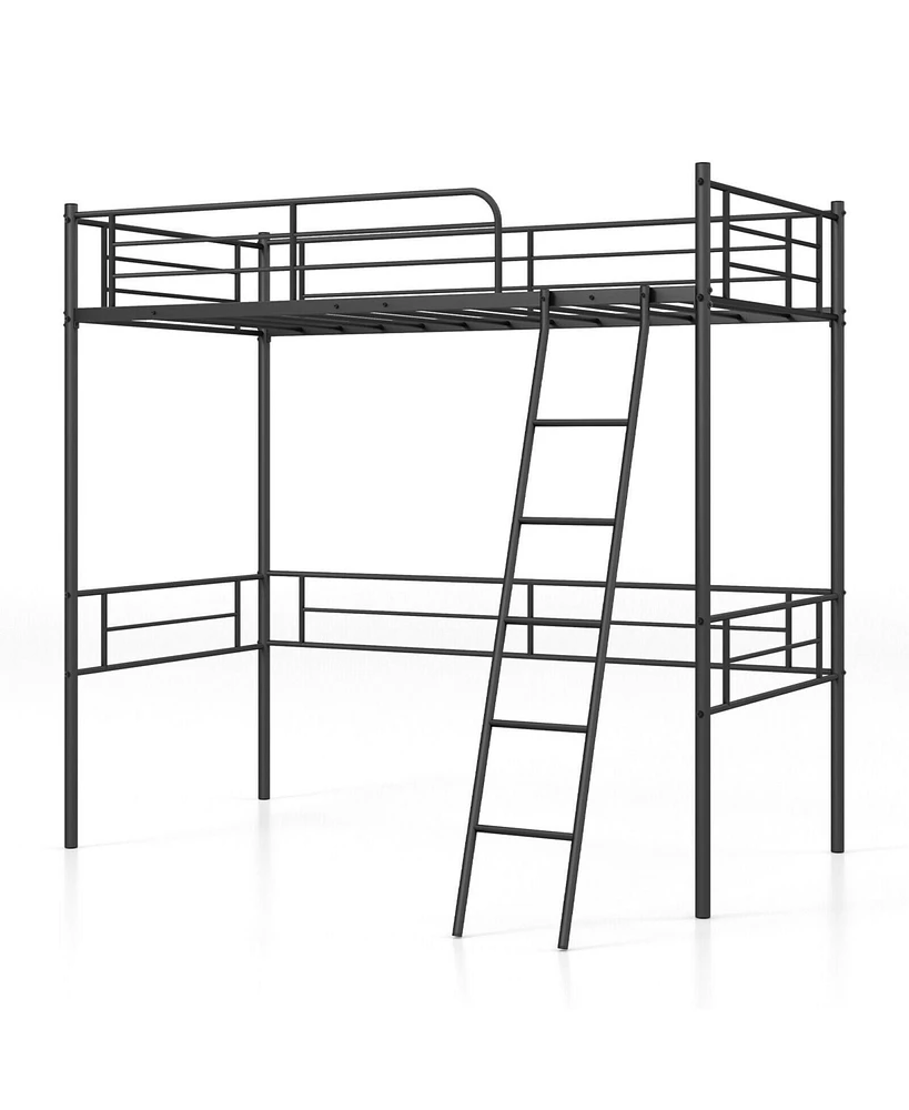 Gouun Metal Loft Twin Bed Frame Single High Loft Bed