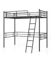 Gouun Metal Loft Twin Bed Frame Single High Loft Bed