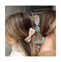 Large Clip - Tan Checkered Pearl