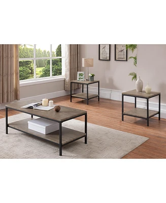 Kings Brand Furniture Helder 3-Piece Occasional Table Set, Black