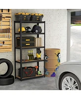 Costway Pcs 5 Tier Adjustable Garage Shelving Unit with lbs Max Load for Warehouse
