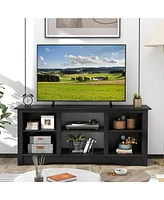 Gouun Tv Stand for up to 65 Inch Flat Screen TVs with Adjustable Shelves for 18 Inch Electric Fireplace (Not Included