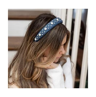 Classic Padded Headband - Denim Rhinestones