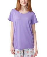 Hue Women's Solid Short-Sleeve Scoop-Neck Pajama T-Shirt