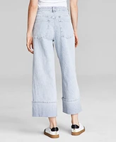 And Now This Women's Striped-Denim Cuffed Wide-Leg Jeans, Exclusively at Macy's