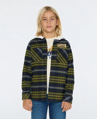 Scotch & Soda Big Boys Yarndye Hooded Shirt Jacket