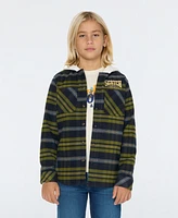 Scotch & Soda Big Boys Yarndye Hooded Shirt Jacket