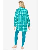 Dreams & Co. Plus Plaid Pj Set