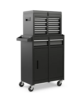 Gouun 2-in-1 Tool Chest and Cabinet with 5 Sliding Drawers