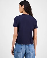 Calvin Klein Jeans Women's Flocked Logo Slim T-Shirt