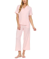 Flora by Nikrooz Women's Annie Notch Top and Capri Pajama 2 Piece Set