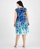 Connected Plus Printed Scuba Sleeveless Dress