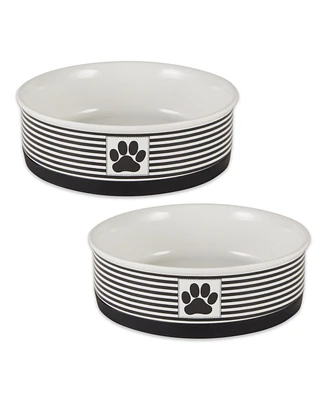 Bone Dry Striped Paw Patch Pet Bowl Set/2