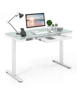 Gouun 48 Inch Height Adjustable Electric Standing Desk With Drawer