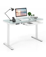 Gouun 48 Inch Height Adjustable Electric Standing Desk With Drawer