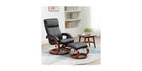 Slickblue Adjustable Faux Leather Electric Remote Massage Recliner Chair with Ottoman