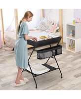 Slickblue Folding Wide Nursery Diaper Changing Table for Space-Saving and Convenience