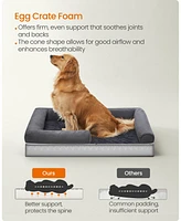 Slickblue Large Orthopedic Dog Bed with Waterproof Removable Washable Cover, Raised Edges, and Non-Slip Bottom