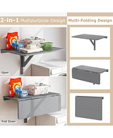 Gouun 31.5 x 23.5 Inch Wall Mounted Folding Table for Small Spaces