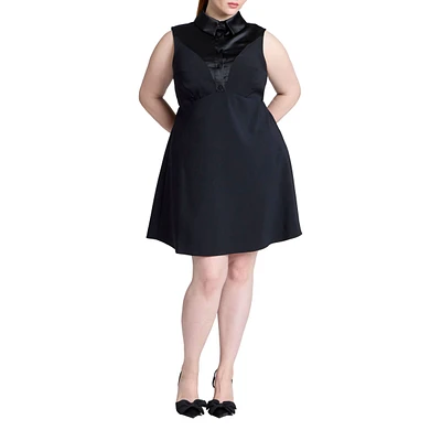 Eloquii Plus Sleeveless Tuxedo Mini Dress