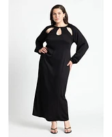 Eloquii Plus Cutout Neckline Puff Sleeve Dress